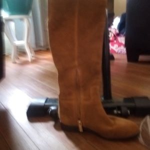 Tall brown suede boots